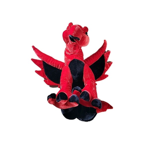 24" Red Dragon Plush Stuffed Animal Gatekeeper Souvenir Classic Toy Gargoyle - Picture 1 of 7
